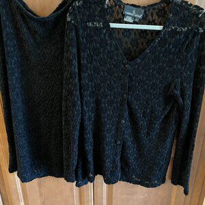 CAROL LITTLE (CL) – Women’s Black Lace Top and Skirt (Suit), Sizes L & XL